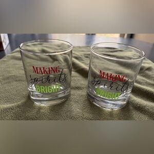 "Making Spirits Bright" Holiday Glass Tumblers - Set of 2